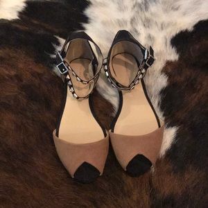 Zara flat sandals with gold studs